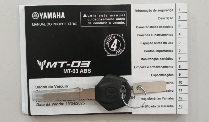 YAMAHA MT-03 ABS 2026 cheio