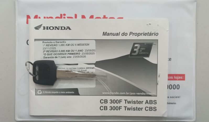 HONDA CB-300F TWISTER CBS 2025 cheio
