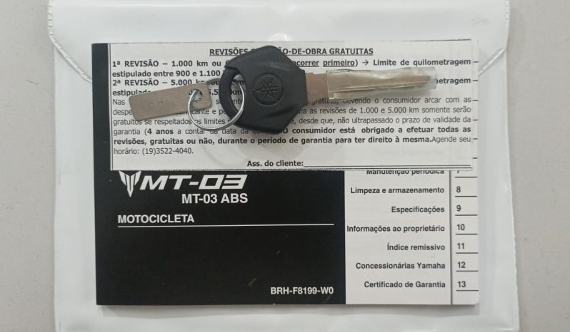 YAMAHA MT-03 CONNECTED ABS 2026 cheio